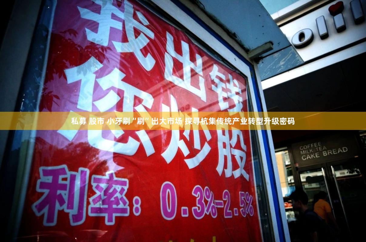 私募 股市 小牙刷“刷”出大市场 探寻杭集传统产业转型升级密码